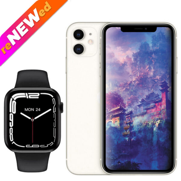 iPhone 11 64GB White + Smartwatch S8 Black (Gift) - 12 months warranty